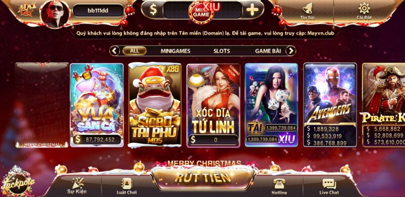 Giao diện MayClub thu hút